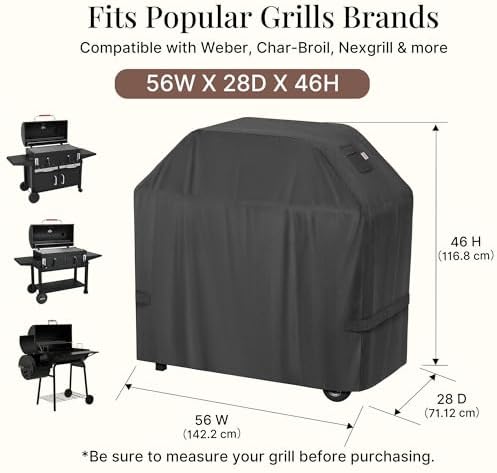 iBirdie Outdoor Grills Cover 56 x 28 x 46 inch, Waterproof, 600D Heavy Duty - Image 2