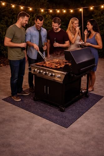 Rhino Hide Embossed Grill Guard Mat - Heat Resistant Outdoor Grill Floor Mat for Patio, Deck & Garage Surface Protection - Rectangle, Brown (36”x60”) - Image 2