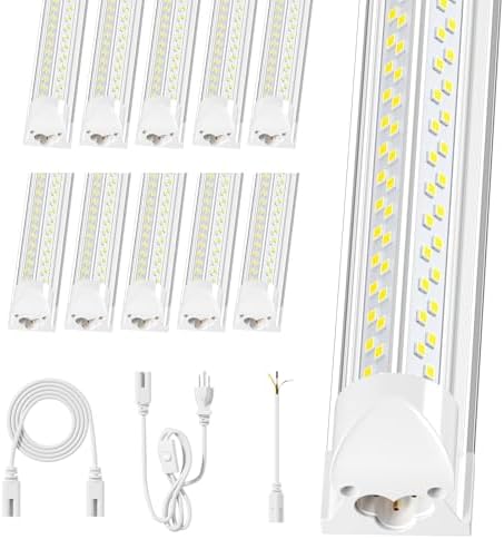 Super Bright 100W 5000K 15000LM 8FT Led Shop Lights 10-Pack For Garage Shop by ELEKICO