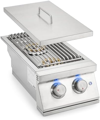 Hygrill 24,000BTU Liquid Propane Double Side Burner, Built In Burners - Image 3