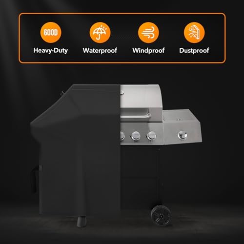 Heavy Duty 600D Polyester Cover Compatible with Cuisinart CGWM-085 and Most Pellet Grill Cover, 69" L x 24" D x 46" H, Black - Image 4