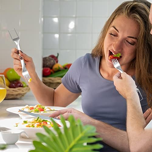 4 Pcs Watermelon Fork Slicer Cutter, Stainless Steel 2-in-1 Watermelon Fork Slicer, Portable Watermelon Fork Watermelon Cutter Slicer Tool Fruit Forks Slicer for Home Party Camping Kitchen Gadget - Image 5