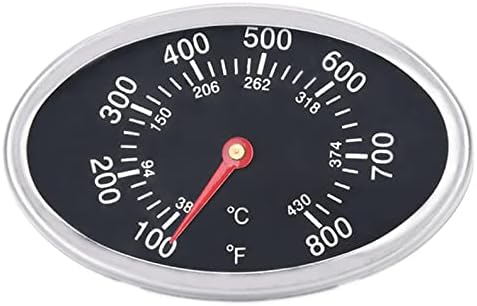 GasSaf Lid Thermometer Temperature Gauge Replacement for Nexgrill, Grill master 720-0697, Charmglow 720-0234, Aussie, Brinkman, Members Mark and Other Gas Grill, Oval Stainless Steel Heat Indicator by GasSaf
