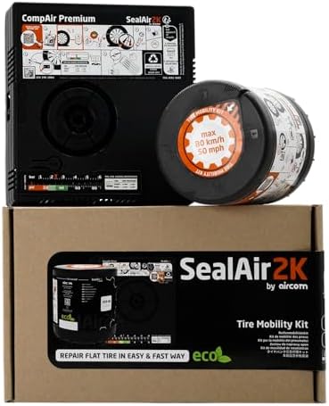 Automobile Tire Mobility Kit by Aircom, Emergency Tire Puncture Repair, 5903707591084, Direct OEM Replacement for Many luxury and Major Vehicle Manufacturers Tire puncture Kits. - Image 2