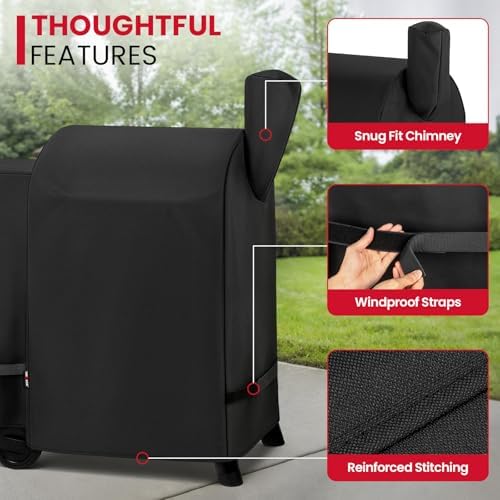 Unicook Pellet Smoker Grill Cover for Pro 22 Series, Heavy Duty Waterproof - Image 4