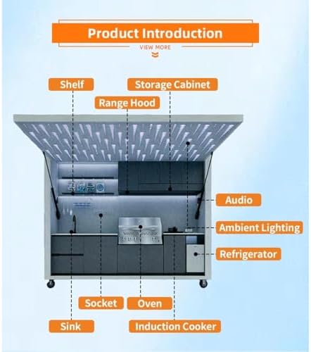 Modular Outdoor Kitchen Pod Durable Outdoor Kitchen Island with Built-in Grill Combo and Storage Cabinets, All-Weather BBQ Cooking Station for Backyard Patio Dining - Image 6