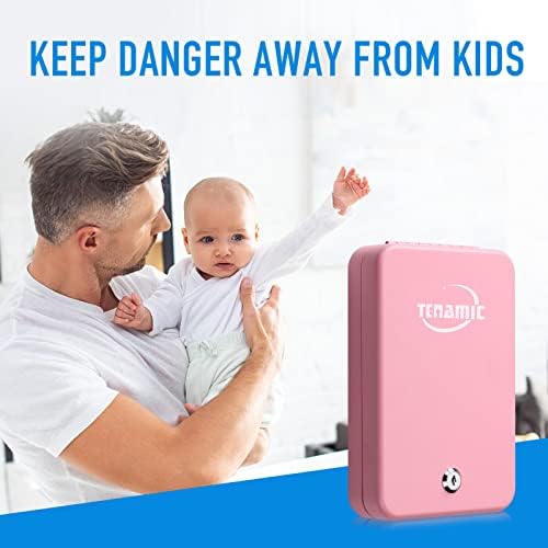 Tenamic Pistol Safe, Portable Travel Gun Safe, Solid Steel Handgun Lock Box for Home, Gun Safes for Car, Pink - Image 6