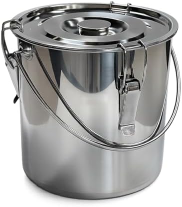 The Bincho Grill Charcoal Saver – Extinguishing Bucket (Keshizumi) for Hot Charcoal and Ash Collection, Heavy Duty Stainless Steel with Lockable Lid, 3 Gallon Capacity by TheBinchoGrill