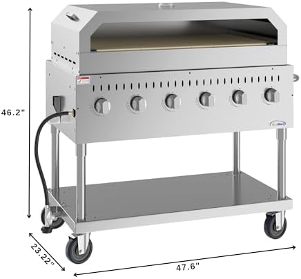 48 in. Commercial Outdoor Propane Gas Grill With Pizza Oven, ETL Listed in Stainless-Steel (CGKIT4-48P) - Image 3
