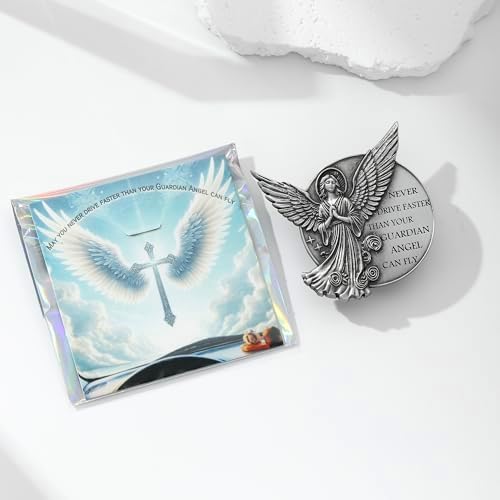 Guardian Angel Visor Clip for Car,Never Drive Faster Clip 2.95 Inch, Drive Safe Inspirational Gifts for Women Men (2pcs Guadian Angel Pouch Pack) - Image 4