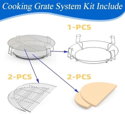 S24 (1-Pack) Cooking Grate System Grilling Accessory for Weber 22" Kettle Grill and Big Green Egg XL - Image 6