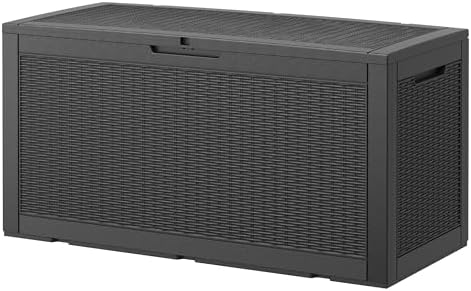 Outdoor Storage Waterproof Deck Box for Patio (120 Gallon, Black) by Unknown