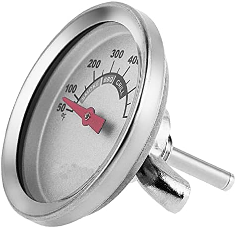1.85 Inch BBQ Thermometer Gauge for Multiple Grills and BBQ Smokers, Barbecue Grill Temperature Gauge Replacement Parts, Silver by BBQFuture