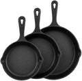 Jeffbaubl 3 Pcs Cast Iron Skillet, Frying Pan Set, 6, 8, 10 Inch by Jeffbaubl