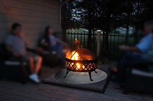 Round Ember Mat for Under Grill Fire Pit, Fire Pits Mat for Deck, Flame Retardant Heat Resistant BBQ Gas Grill Air Fryer Protective Mat for Patio Lawn Ground Outdoor Campsite Firepfoof Pad Black (36") - Image 5