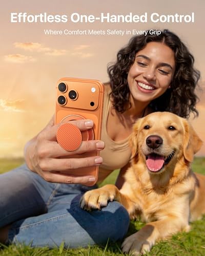 andobil [2026 Ultra-Thin] Magnetic Phone Ring Grip for MagSafe, Orange - Image 4