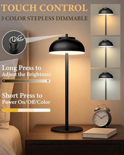 Cordless Table Lamps, Rechargeable LED Touch Lamp, Black, 4 Pack - Image 2