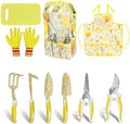 Yellow Garden Tools Set 10 Pieces, Gardening Gifts for Women by iHansee