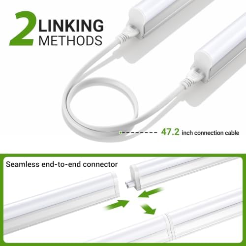 (6 Pack) 4FT LED Shop Lights, 2300LM 6500K Bright White, 20W Linkable Shop Lights, Plug in Shop Lights with ON/Off Switch for Garage Workshop Basement Cabinet, Fluorescent Light Fixtures Replacement - Image 6