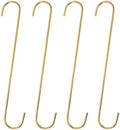 HARFINGTON 4pcs Long S Hooks 12 Inch Extra Long Metal S-Shaped Hanging Hooks High Manganese Steel S Hanger Storage Organizing Tool for Kitchen Garden Bathroom Garage Closet, Gold Tone by HARFINGTON