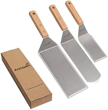 Metal Spatula Set Stainless Steel Hamburger Turner Griddle Flipper Scraper for BBQ Grill Flat Top - Image 5