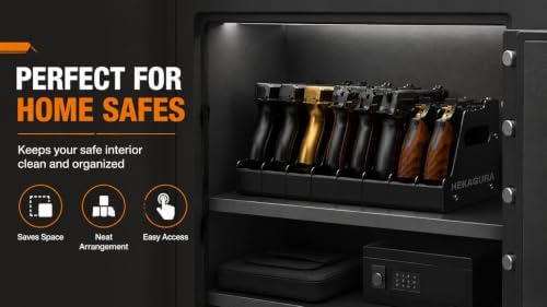 HEKAGURA Pistol Rack for Gun Safe, Can Hold up to 4-8 Pistols, with Foam Protection to Prevent Scratches on The Guns for Revolvers, Glock 17 19 23 Gun Safe Accessories - Image 4