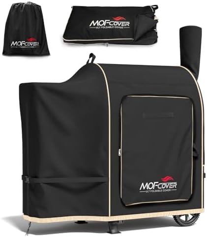 Foldable Grill Cover for Traeger Pro 22/575 Series, Waterproof 600D Heavy Duty Wood Pellet Smoker Cover, Fade＆Tear Resistant Pellet Grill Cover for Pro 20 Lil’ Tex Elite 22 Black by Unknown