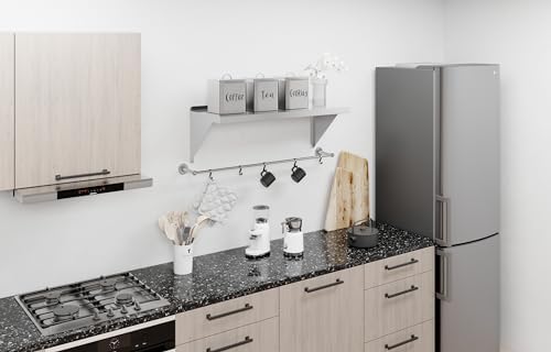 AmGood 14" x 36" Stainless Steel Wall Shelf | Appliance & Equipment Metal Shelving | Kitchen, Restaurant, Garage, Laundry, Utility Room | Heavy Duty | Turned-Down Edge | NSF Certified - Image 2