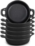 Ziliny 6 Pack Mini Cast Iron Skillets 5 x 5 x 1.3 Inch Pan Ramekin Set by Ziliny