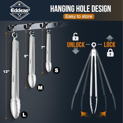 Metal Tongs For Cooking Up To 600°F Kitchen Tongs 3PCS - 9", 12 inch - Image 7