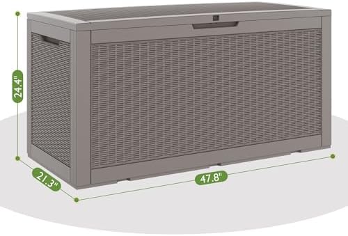 Outdoor Storage Waterproof Deck Box for Patio (100 Gallon, Grey) - Image 2