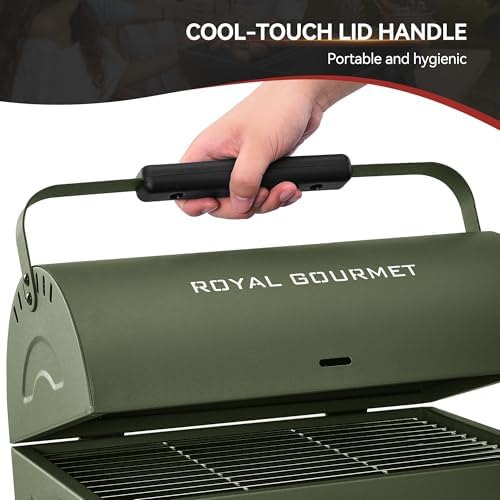 Royal Gourmet CC1015L Portable Charcoal Grill, Lid Handle, Four Air Vents - Image 6