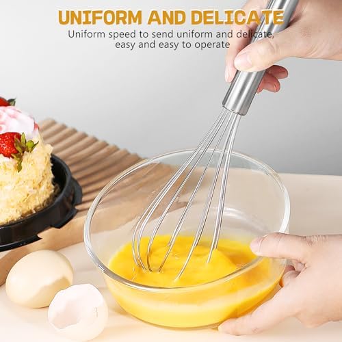 NileHome Stainless Steel Whisk Set 8" + 10" Semi-Automatic Rotary - Image 5