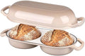 VORRINGARD Enameled Cast Iron Double Dutch Oven with Lid, Dual Round Loaf Pan, Bread pan for Homemade Sourdough Bread Baking, Latte by Unknown