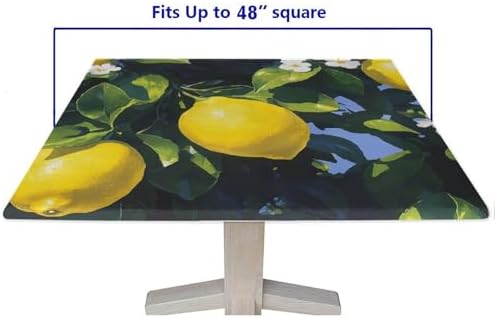 Outdoor Table Cloth, Lemon Grove Pattern Printed on Fade Resistant Furniture Cover Square, Ideal for Weddings Birthdays Events, Fit for 48" x 48" Square Tables - Image 5