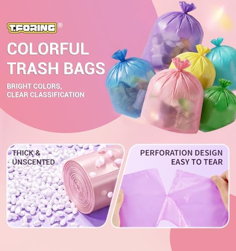 Small 5 Gallon Trash Bags Unscented, 0.94 Mil, Colored, 150 Count - Image 2