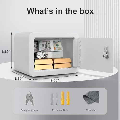 Marcree 0.23 Cubic Safe Box for Kids, Steel Security Safe with Key Lock - Image 2
