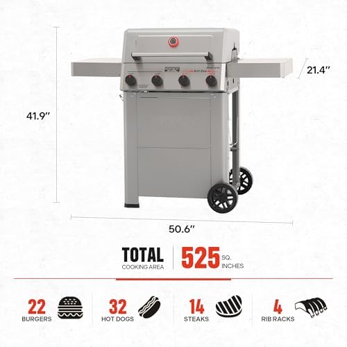 Monument Grills 4 Burner Propane Gas Grill with Advanced Broil Zone, Stainless Steel Outdoor Mesa 2 Barbecue Grill, Foldable Side Shelves, 500°F in 5 Mins, Fast Assembly, Mesa II 410FBZ - Image 3