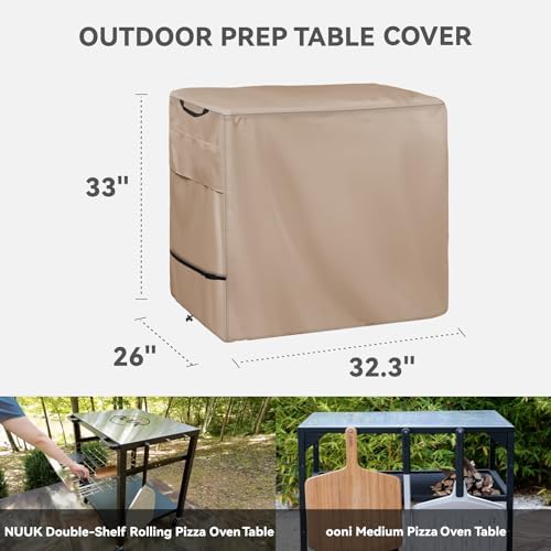 Outdoor Pizza Oven Table Cover, Heavy Duty Waterproof Cover Khaki - Image 2