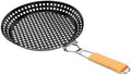 Stainless Steel Grilling Skillet, Foldable Design Camping Skillet, Portable Cooking Pan with Round Heating Finish for Outdoor BBQ by Unknown