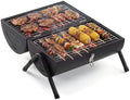 Outvita Portable Charcoal Grill with Thermometer, Dual-Sided Tabletop Black by Outvita