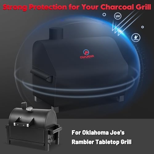 Grill Cover for Oklahoma Joe's Rambler Tabletop Charcoal Grill - 600D Premium BBQ Cover Waterproof & Heavy Duty for Oklahoma Joe's Ramble Portable Grill, 25" L x 19" W x 17.5" H - Image 4
