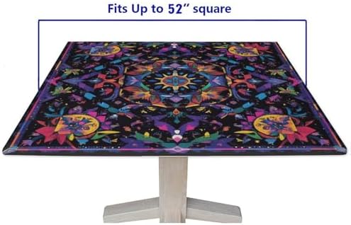 Outdoor Table Cloth Fitted, Mandala Madness Pattern Printed on Oilproof Patio Cover Fits, Ideal for Special Occasions Holidays, Fit for 52" x 52" Square Tables - Image 5
