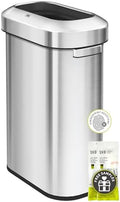 EKO Urban 24 Gallon/ 90 Liter Open Top Stainless Steel Slim Commercial Trash Can, Tall Kitchen Garbage Bin, Heavy-Duty Commercial Grade Large Trash Can for Home, Office, Hotel, Cafe, Restaurant, Dorm by Unknown