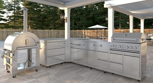 KoolMore 32 in. Outdoor Propane Gas and Wood fired Pizza Oven in Stainless-Steel - Image 6