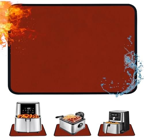 TOHONFOO Heat Resistant Mats for Countertop & Air Fryer, 29.5x21 in, Red by TOHONFOO