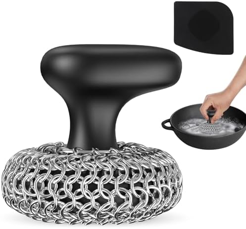 Cast Iron Scrubber Dish Scrub Brush 316 Chainmail Scrubber for Cast Iron by Purgreat