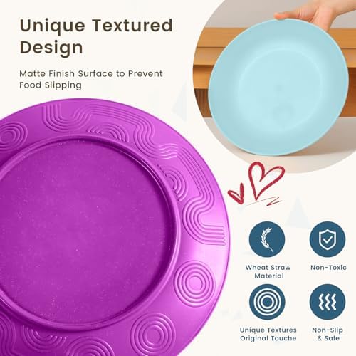 Homienly 40-Piece Kichen Dinnerware Set, Wheat Straw Dinnerware Set, Plates, Bowls, Drinking Cups, Service for 8, Dishwasher & Microwave Safe Dish Set, Unbreakable Plates and Bowls Set - Memphis - Image 4
