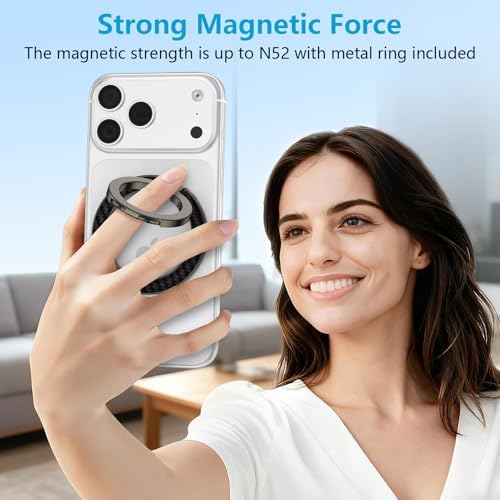MagSafe Phone Ring Holder, 360° Rotation Magnetic Phone Grip Kickstand - Image 5