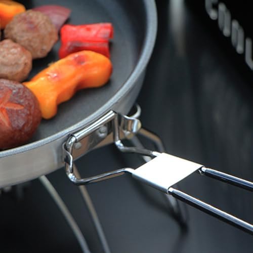 Nonstick Camping Frying Pans Diameter 24cm / 9.45inch Quick Heating Skillets Portable for Outdoor Cooking Meals Portable Outdoor Frying Pans Light Weight Camping Cookware - Image 5